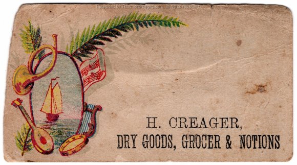 Creager Dry Goods Trade Cards 1880's 002A JAK