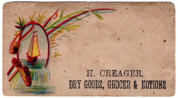 Creagers Dry Goods Trade Cards1880's 001 JAK