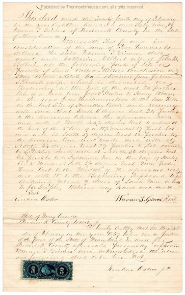 Gilbert Deed From Warner Grimes 1869-02-24 001A BZ