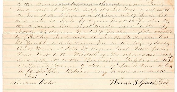 Gilbert Deed From Warner Grimes 1869-02-24 001C BZ