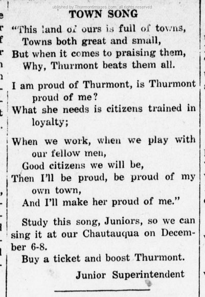 Clarion 11-17-1921 003A Thurmont Song