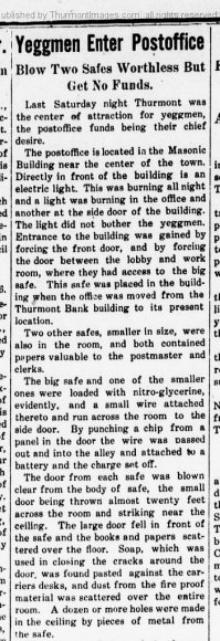Post Office Breakin 02-24-1916 A