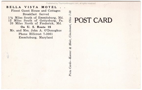 Bella Vista Motel Emmitsburg JAK 001B