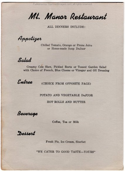 Mt Manor Restaurant Menu JAK 002B