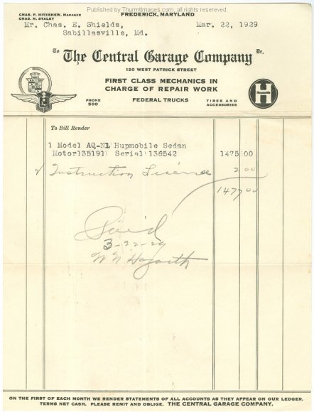 Central Garage Invoice 001 SB