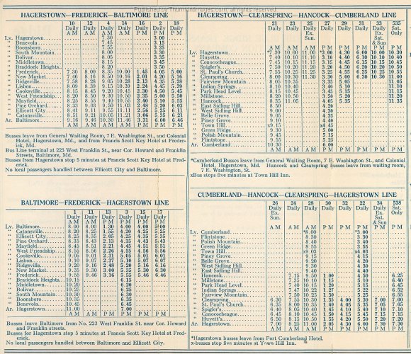 TBRTC Time Table 1925 JAK 001F