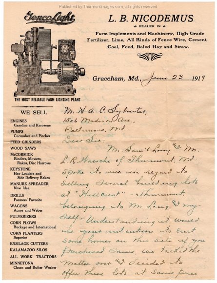 1919-06-23 Shaffer Letter to Sylvester HACS 001A JAK