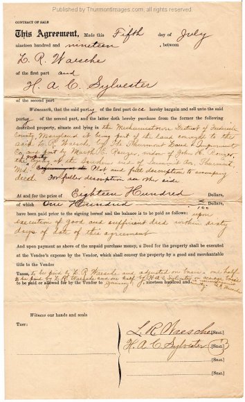 1919-07-05 Property Contract of Sale HACS 001A JAK