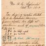 1919-10-27 Water Line Ditch Receipt HACS 001A JAK