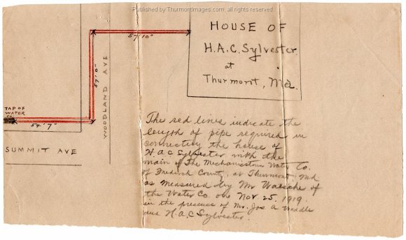 1919-11-25 Map of Water Connection HACS 001A JAK
