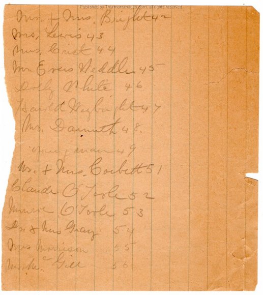 1945-05-11 Notes Hugh Sylvester Death HACS 001E JAK