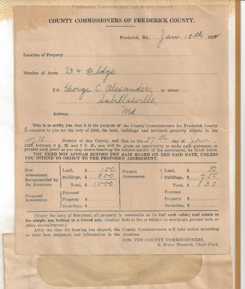 Alexander Tax Assessment 1928 SB