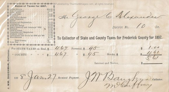 Alexander Tax Bill 1897 SB