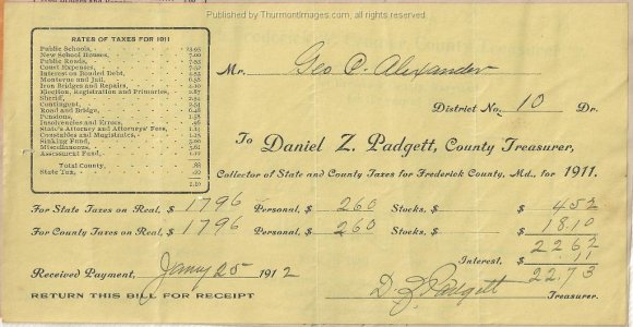 Alexander Tax Bill 1911 SB
