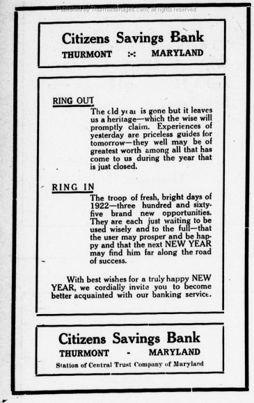 Citizens Savings Bank Ad 12-29-1921 001 JAK