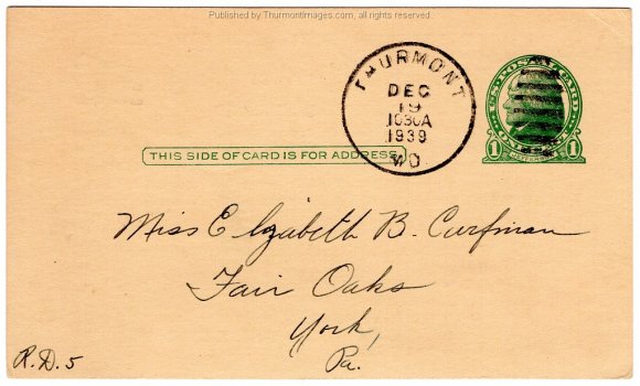 Eyler Market Postcard 12-22-1939 001B SueC