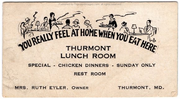 Eyler Thurmont Lunch Room Business Card 001A SueC