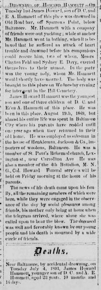Hammett Drowning Clarion 1893-07-06  001