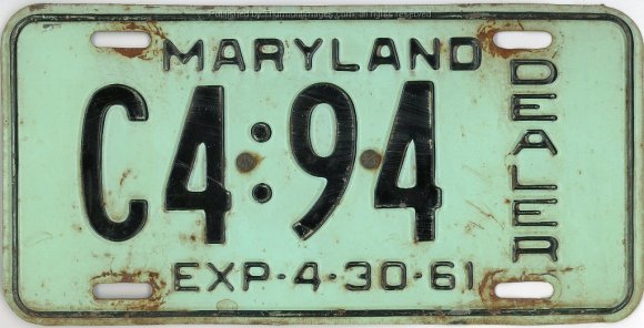 Leisner Ford 1960 Dealer Plate 001A JAK