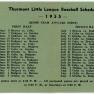 Little League 1955 Schedule 001A DB