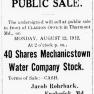 Mechanicstown Water Co Stock Clarion 08-08-1912 Pg3 Water Co Stock