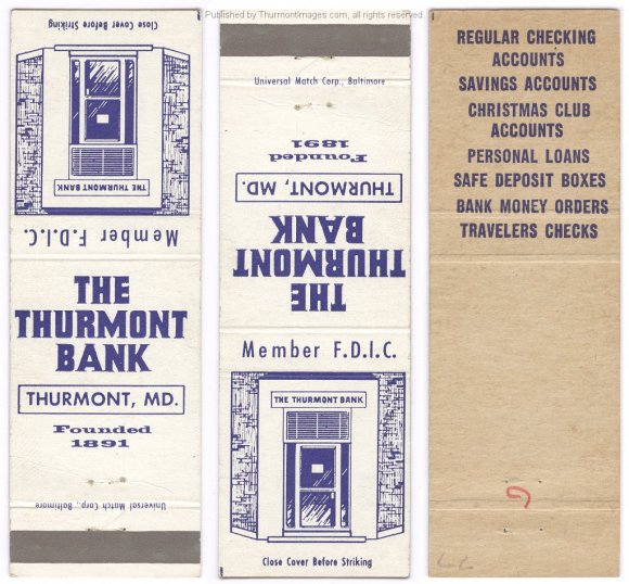 Thurmont Bank Matchbook 001 JAK