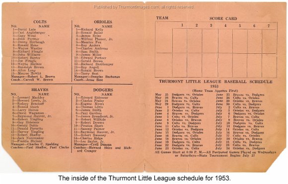 Little League 1953 Schedule 002