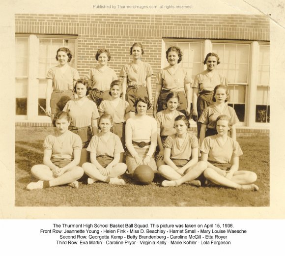 Thurmont High School Girls Basketball Team 1936
