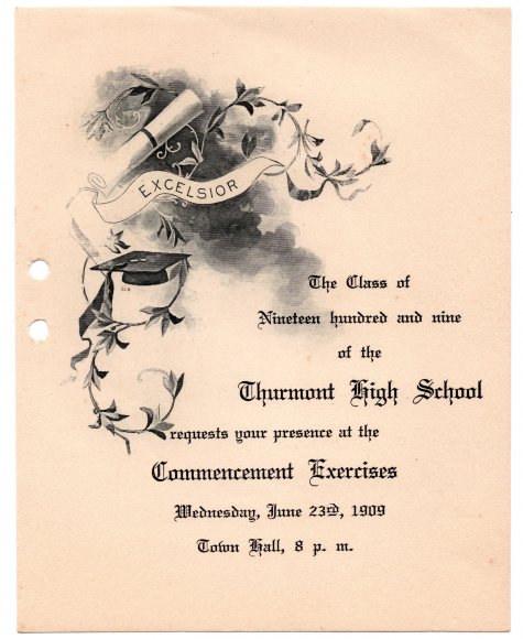 Thurmont High School Class of 1909 Commencement 001B