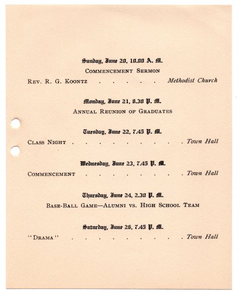 Thurmont High School Class of 1909 Commencement 001C