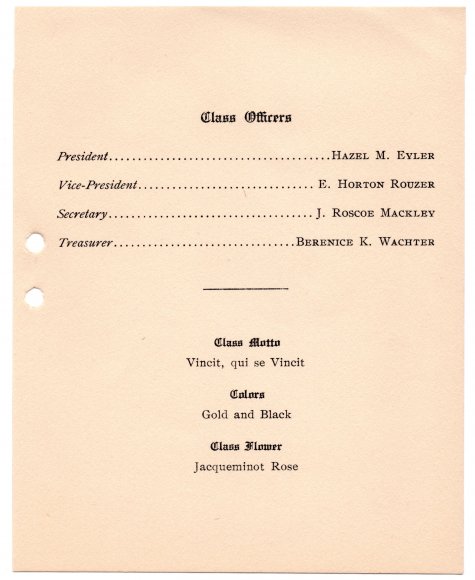 Thurmont High School Class of 1909 Commencement 001D