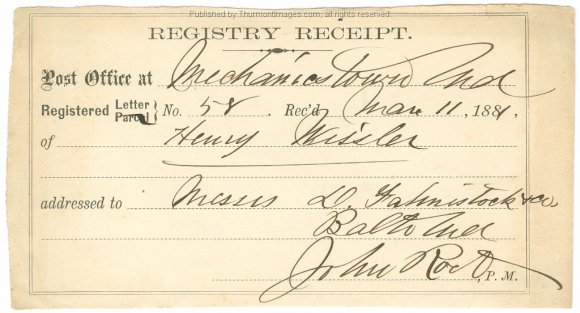 Post Office Receipt 1881 001 JAK