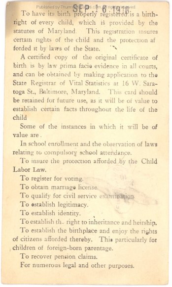 Powell, Lewis Raymond Birth Cert 001B LP